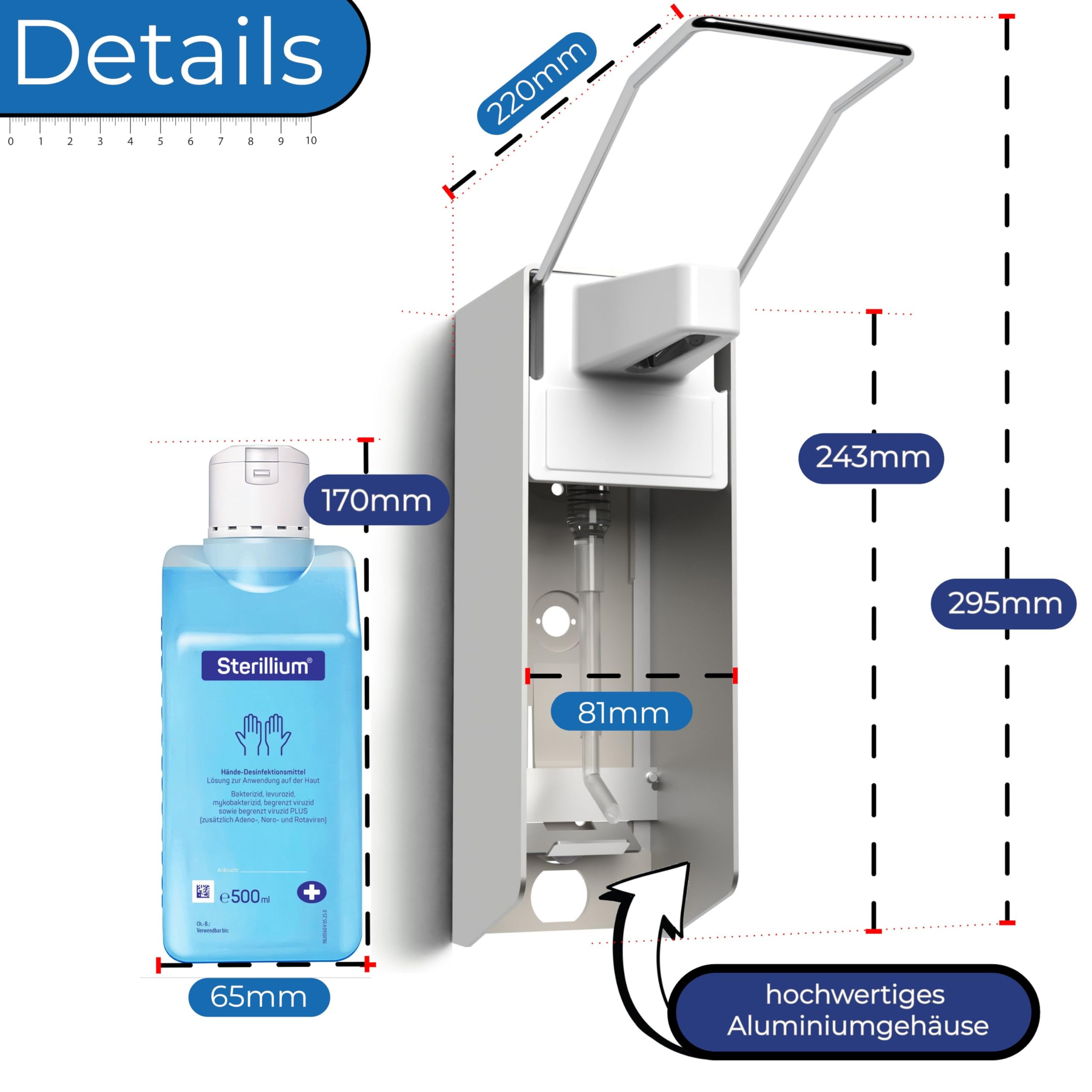 horn-medical-langarm-wandspender-aluminium-starterset-mit-1x-sterillium-500-ml-2 image 6