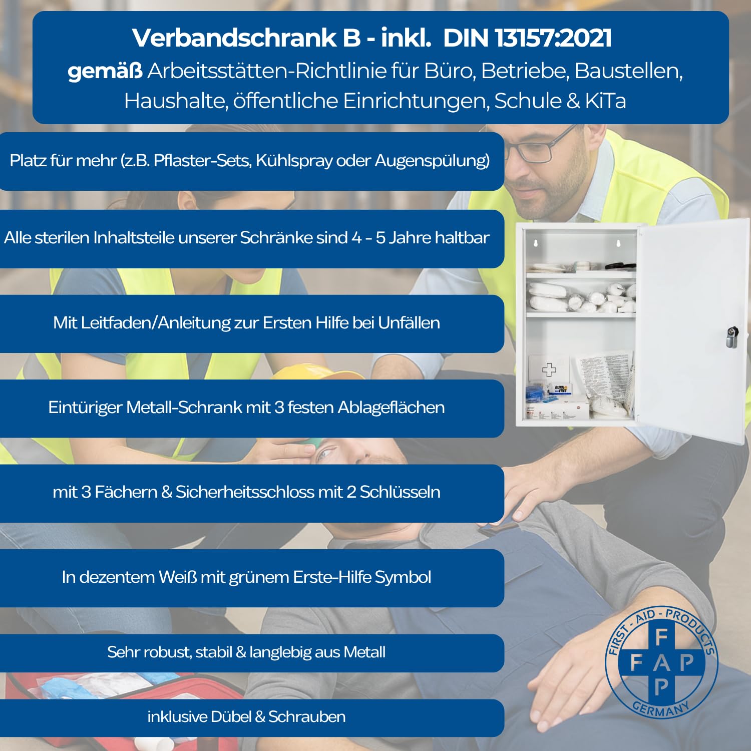 fap-first-aid-products-verbandschrank-b-erste-hilfe-schrank-metall-mit-din-13157 image 5