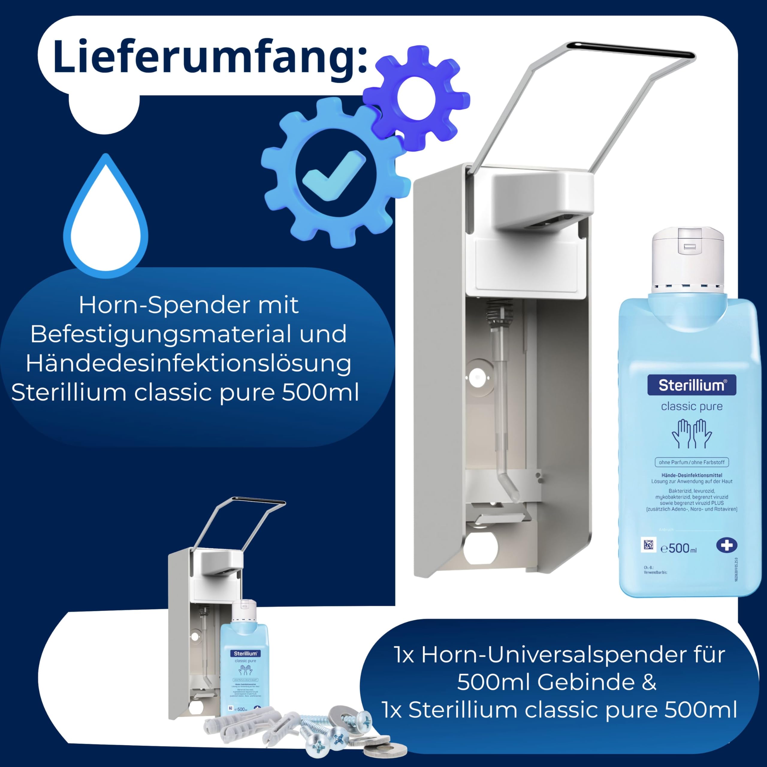 horn-medical-langarm-wandspender-aluminium-starterset-mit-sterillium-classic-pur image 7