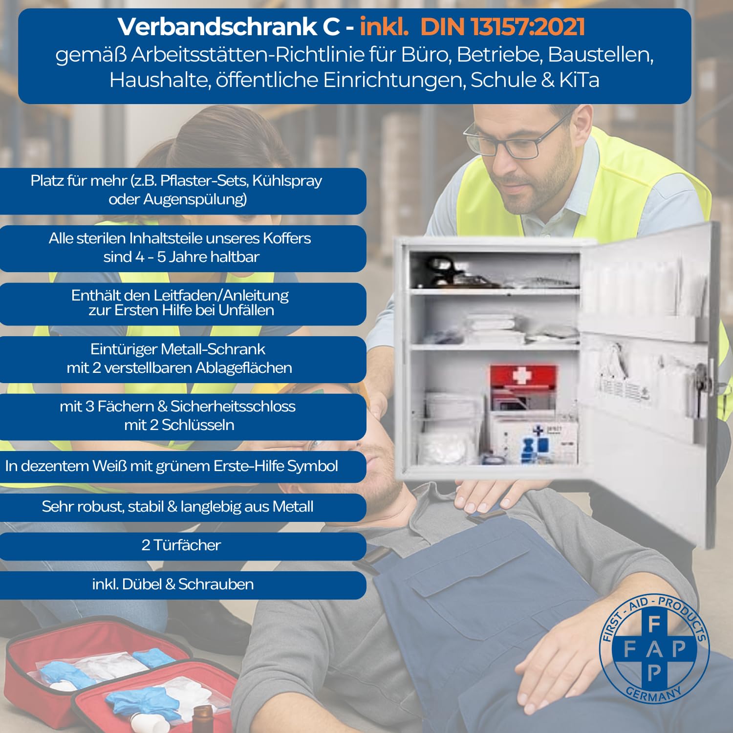 fap-first-aid-products-verbandschrank-c-erste-hilfe-schrank-metall-mit-din-13157 image 4