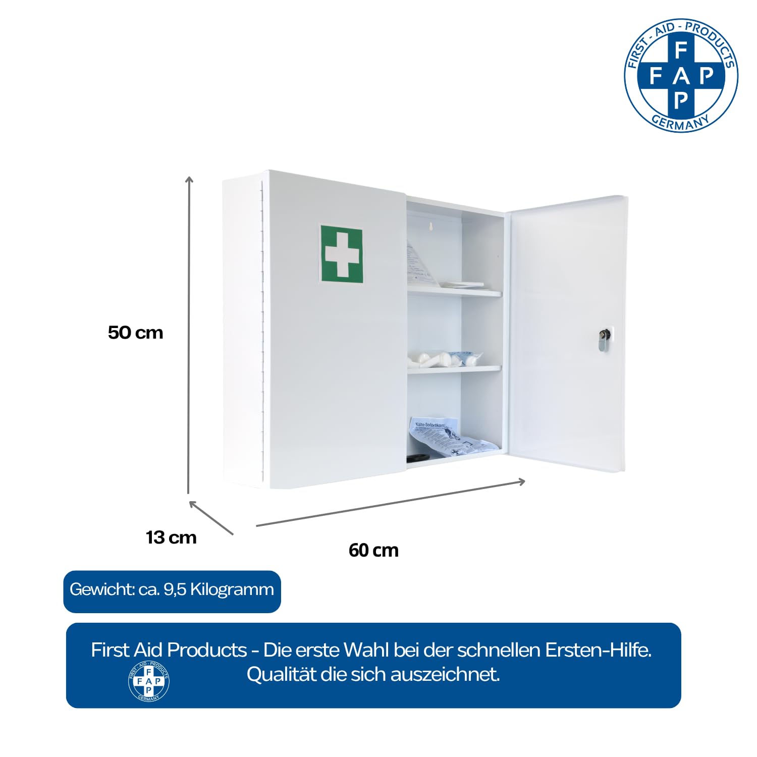 fap-first-aid-products-verbandschrank-g-erste-hilfe-schrank-metall-mit-din-13169 image 2
