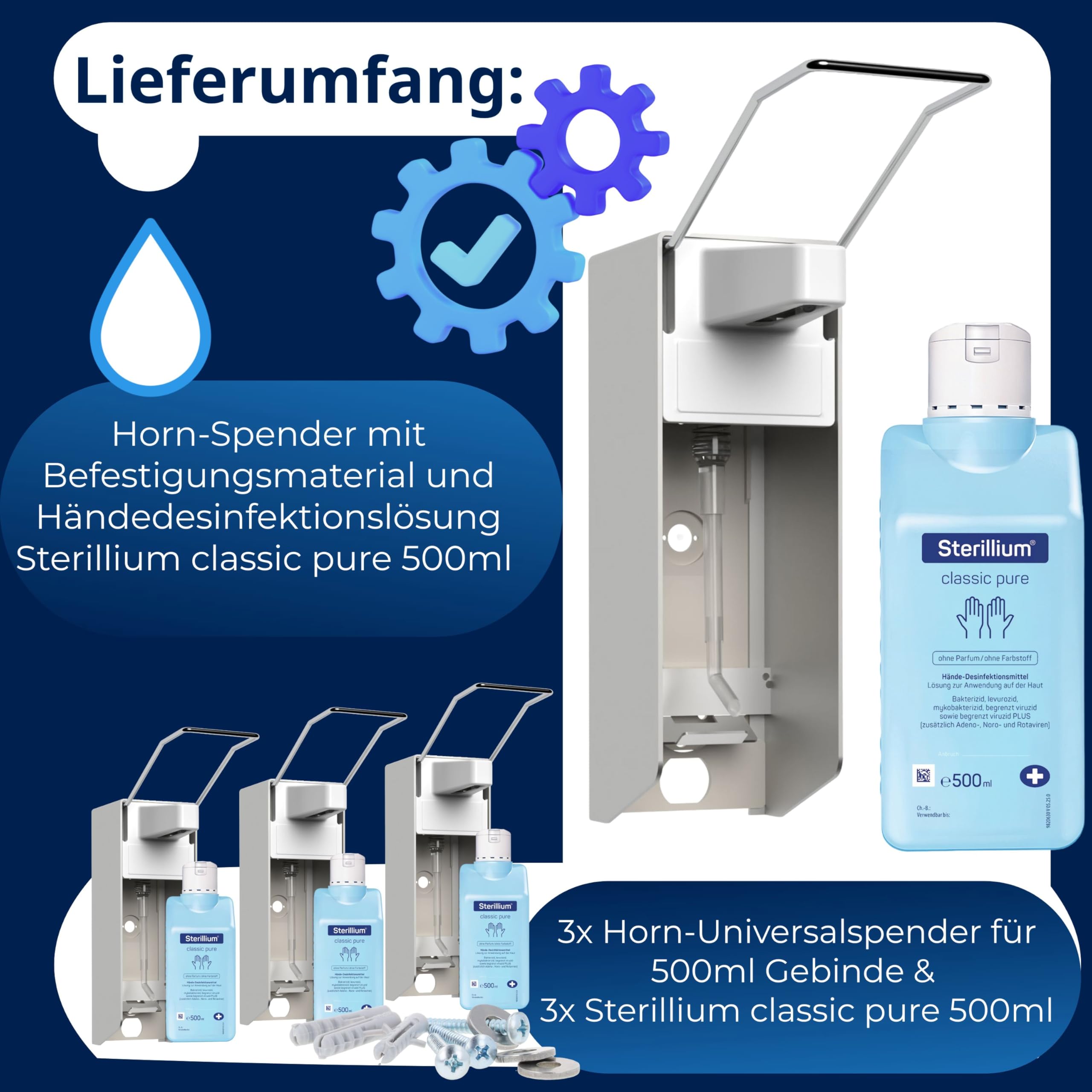 horn-medical-langarm-wandspender-aluminium-starterset-mit-sterillium-classic-pur-2 image 5