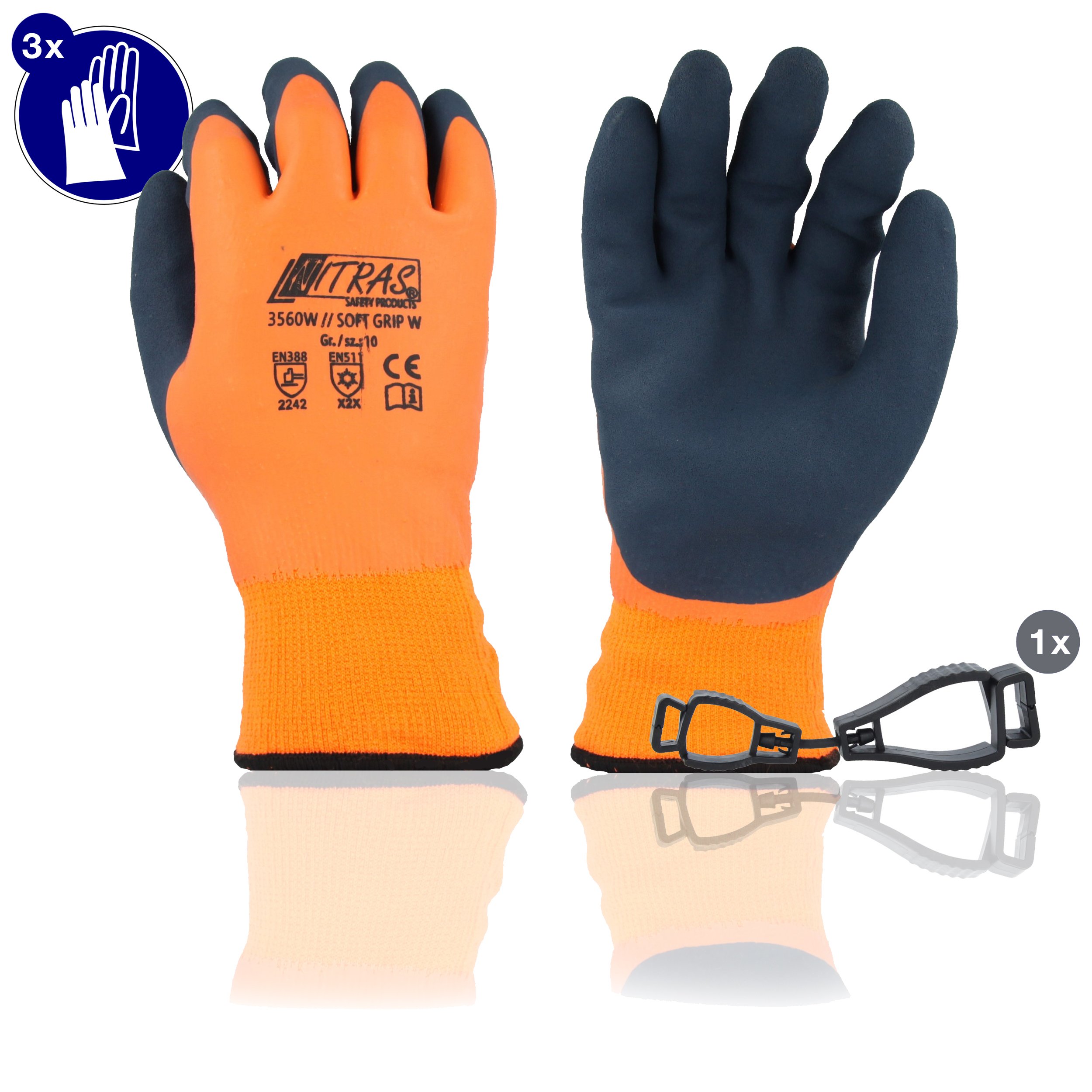 nitras-3560w-soft-grip-arbeitshandschuhe-xl-3er-set-mit-halter image 1
