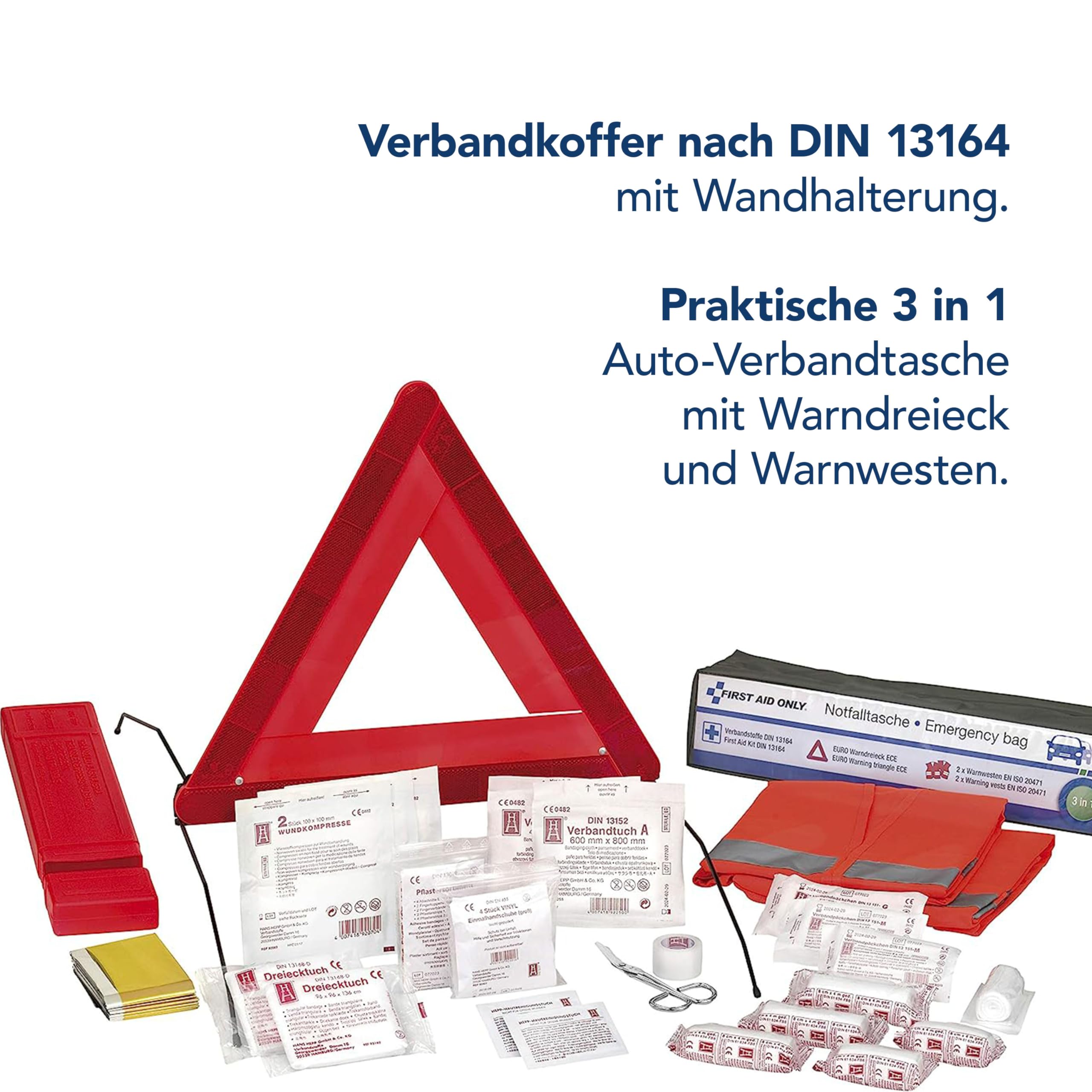 first-aid-only-p-10021-auto-verbandtasche-din-13164-3in1-mit-warndreieck-2-warnw image 4