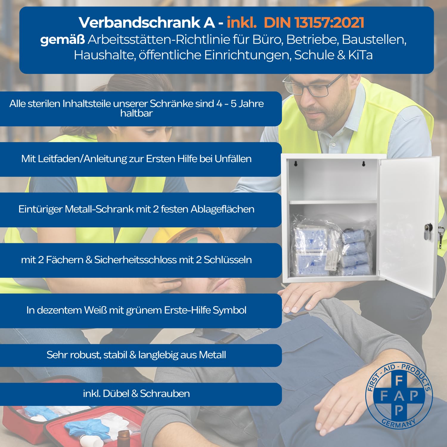 fap-first-aid-products-verbandschrank-a-erste-hilfe-schrank-metall-mit-din-13157 image 4