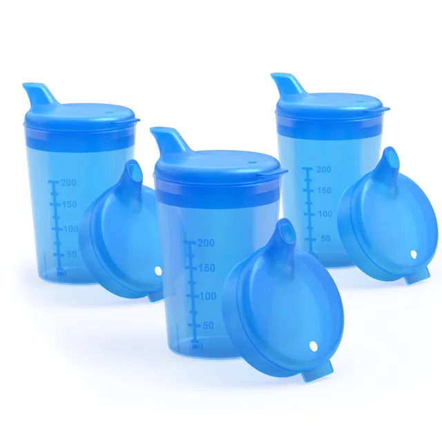 horn-medical-schnabelbecher-set-250ml-3er-pack-blau-mit-2-deckeln image 1