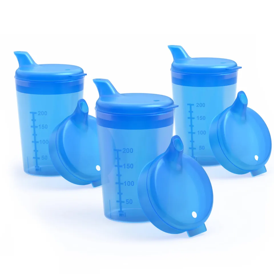 horn-medical-schnabelbecher-set-250ml-3er-pack-blau-mit-2-deckeln image 1
